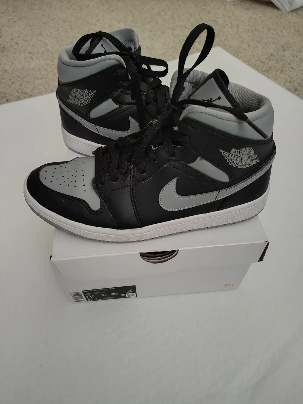 Nike Air Jordan 1 Mid Women's s Shoes - Black/Grey